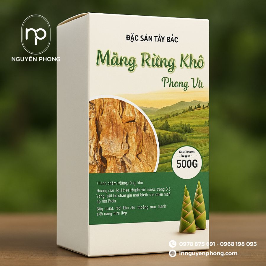 In hộp giấy đựng măng khô đẹp